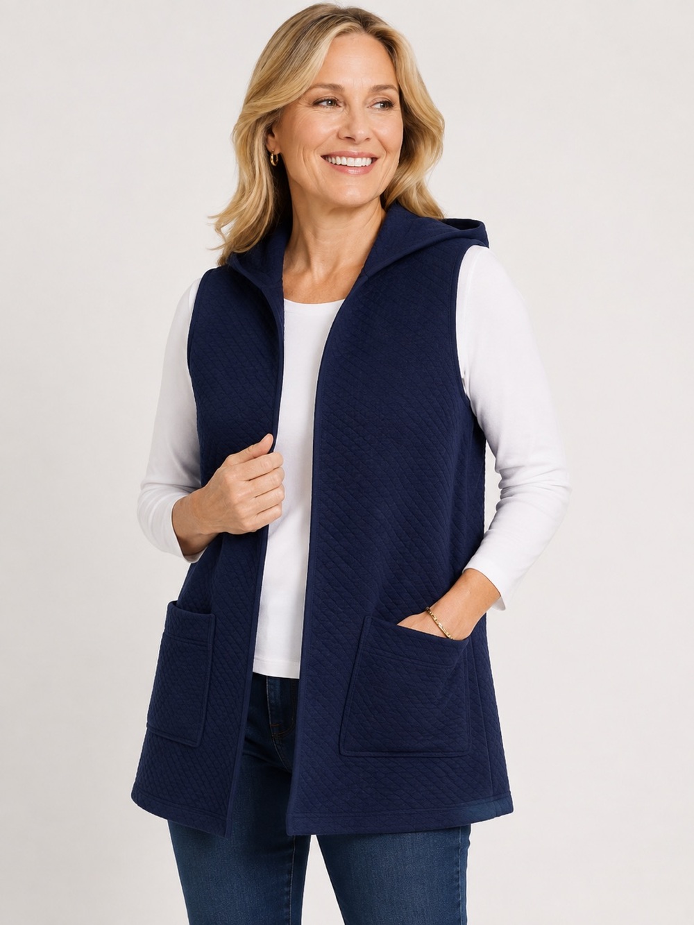 Talbots vest with hood womens size small